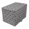 thumbnail image 1 of Floral Dog Crate Cover, Flower Petals Close Up Blossom Bouquets Beauty Abstract Ornamental, Easy to Use Pet Kennel Cover for Medium Large Dogs, 35" x 23" x 27", Charcoal Grey and White, by Ambesonne, 1 of 6