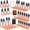 30 Pack Orange, variant on Wooden Coat Hooks Wall Mounted, Coat Rack Hanger Wall Mount with 4 Hooks, Heavy Duty Coat Hooks for Hanging Coats/Keys/Hats/Robe&Towels/Plants/Bags, Home Decor Gift, Walnut