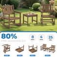 thumbnail image 5 of SERWALL Outdoor Rocking Bistro Set, 3 Pieces Patio Furniture Set, Porch Chairs and Coffee Table Set with Umbrella Hole, for Lawn Balcony Deck, Brown, 5 of 12