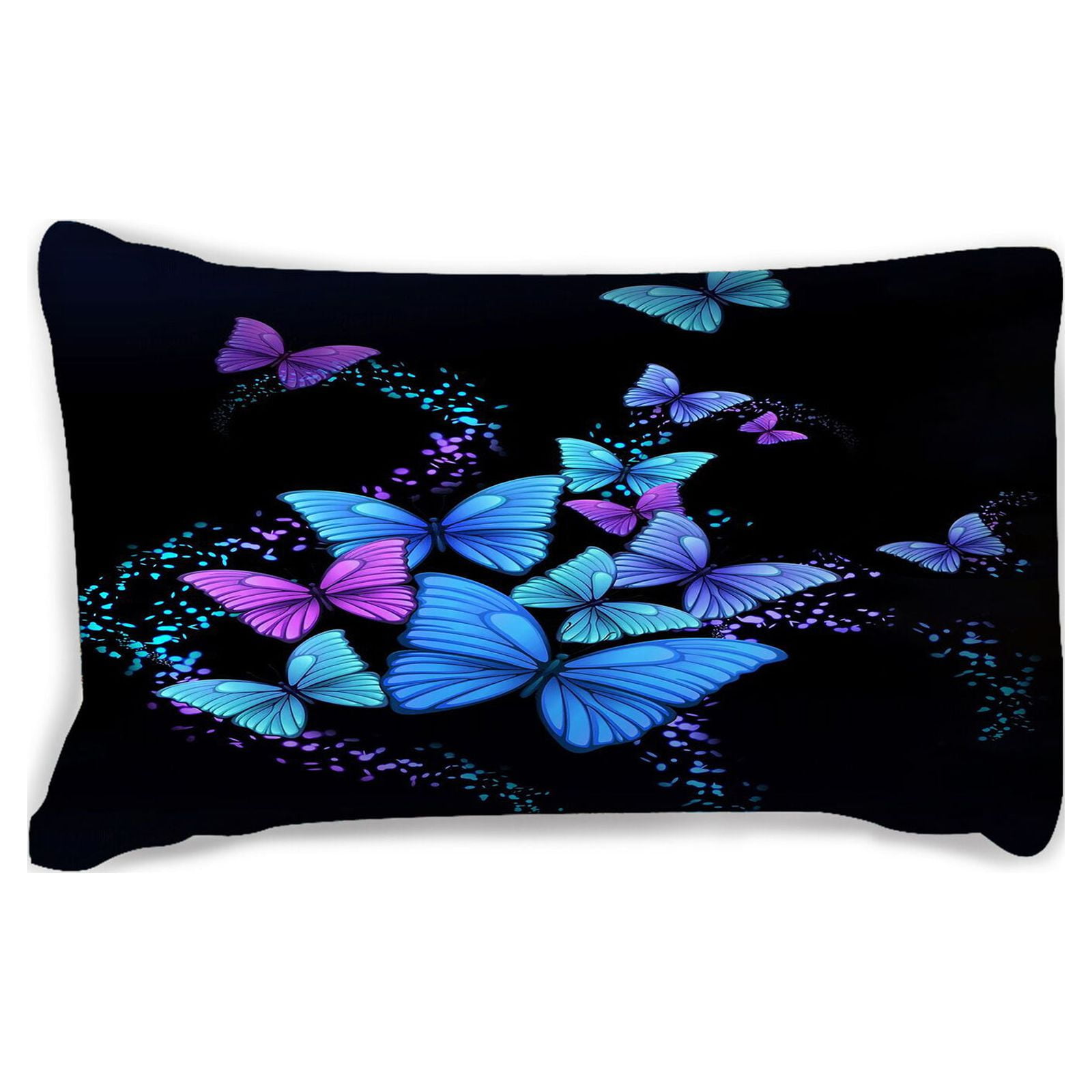 3D Blue Colorful Butterfly Print Bedding Set Duvet Cover Set with Bag Home Textiles Woman Girl Bed Cover,King (90"x104")