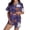 Purple, variant on SAZBJOJN Womens Halloween Pajama Sets Collared Short Top and Short Pants 2 Piece Sleepwear Festive Printed Loungewear Soft PJs Set for Women Party Home Sleeping White XL