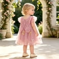 thumbnail image 3 of Girls Princess Dress Flower Girl Dress Ball Gown Flutter Sleeve Tulle Embroidered 3D Flower Floral Embroidery Party Holiday Elegant Fancy Dresses for Girls 3-24M, 3 of 8