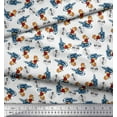 thumbnail image 2 of Soimoi Rayon Fabric Text,Rugby Ball & Bird Cartoon Print Fabric by The Yard 42 Inch Wide, 2 of 3
