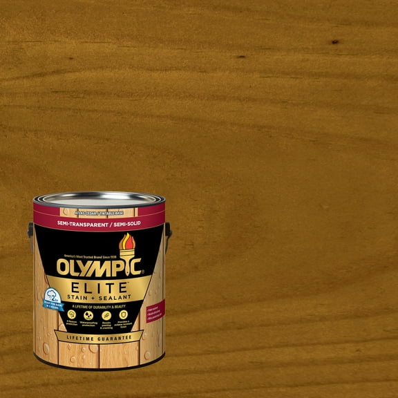 Olympic Elite 1 Gallon ST-2024 Sierra Semi-Transparent Exterior Stain and Sealer in One Low VOC