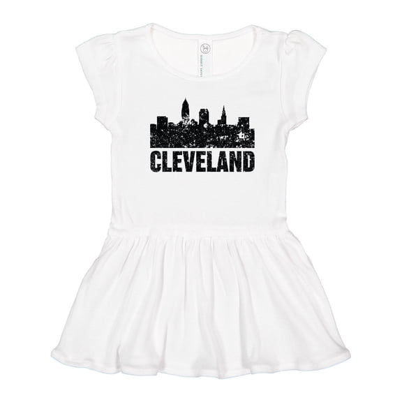 Inktastic Cleveland Skyline Grunge Girls Toddler Dress