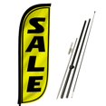 thumbnail image 1 of LookOurWay Feather Flag Pole Kit - 7 Feet Tall Advertising Banner with Fiberglass Pole Set and Ground Spike for Business Promotion - Sale Flags - Sale Yellow, 1 of 4