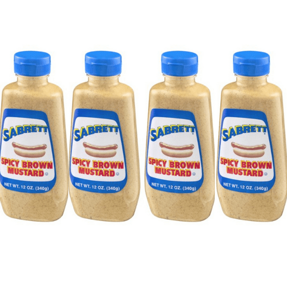 Sabrett Spicy Brown Mustard, 12 oz, Pack of 4