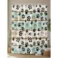 thumbnail image 4 of Dog Paw Shower Curtain, Farmhouse Wood Grain Vintage Green Brown Board Waterproof Shower Curtain Set with 12 Hooks Lightweight Washable Fabric Shower Curtains for Bathroom 48x72 Inches, 4 of 6