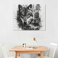 thumbnail image 2 of Orinice Wild Wolf Wall Art Black And White Abstract Animal Forest Trees Waterfall Trendy Canvas Print Modern Painting Aesthetic Picture for Living Room Farmhouse Decor  20x16in, 2 of 6