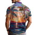 thumbnail image 3 of Men's Hawaiian Shirt Summer Short Sleeve Button Wrinkle Free Casual Loose Fit Summer Beach Shirts, 3 of 4