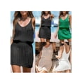 thumbnail image 4 of Yunliwuli Women Beach Cover Up Solid Color Cutout Sleeveless Summer Swimsuit Coverup Crochet Bathing Suit Cover Ups Dresses, 4 of 9