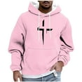 thumbnail image 2 of Blczomt Loose Fit Hoodies for Men Graphic Pullover Hoodie Pink Sweatshirt Casual Winter Mens Clothing,L, 2 of 5