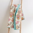 thumbnail image 3 of Levtex - Sophia - Quilted Throw - 50x60in. - Floral - Orange, Yellow, Red, Green, Teal, and White - Reversible Pattern - Cotton Fabric, 3 of 4