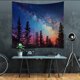 thumbnail image 1 of Tapiz colgante de pared con cielo nocturno y bosque, tapetes de fondo de sala de estar, 1 of 6