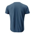 thumbnail image 6 of FRSASU Men's Dressy Crew Neck Shirts Casual Button Down Shirt Henley Short Sleeve Comfort Colors T-shirts Navy, 6 of 8