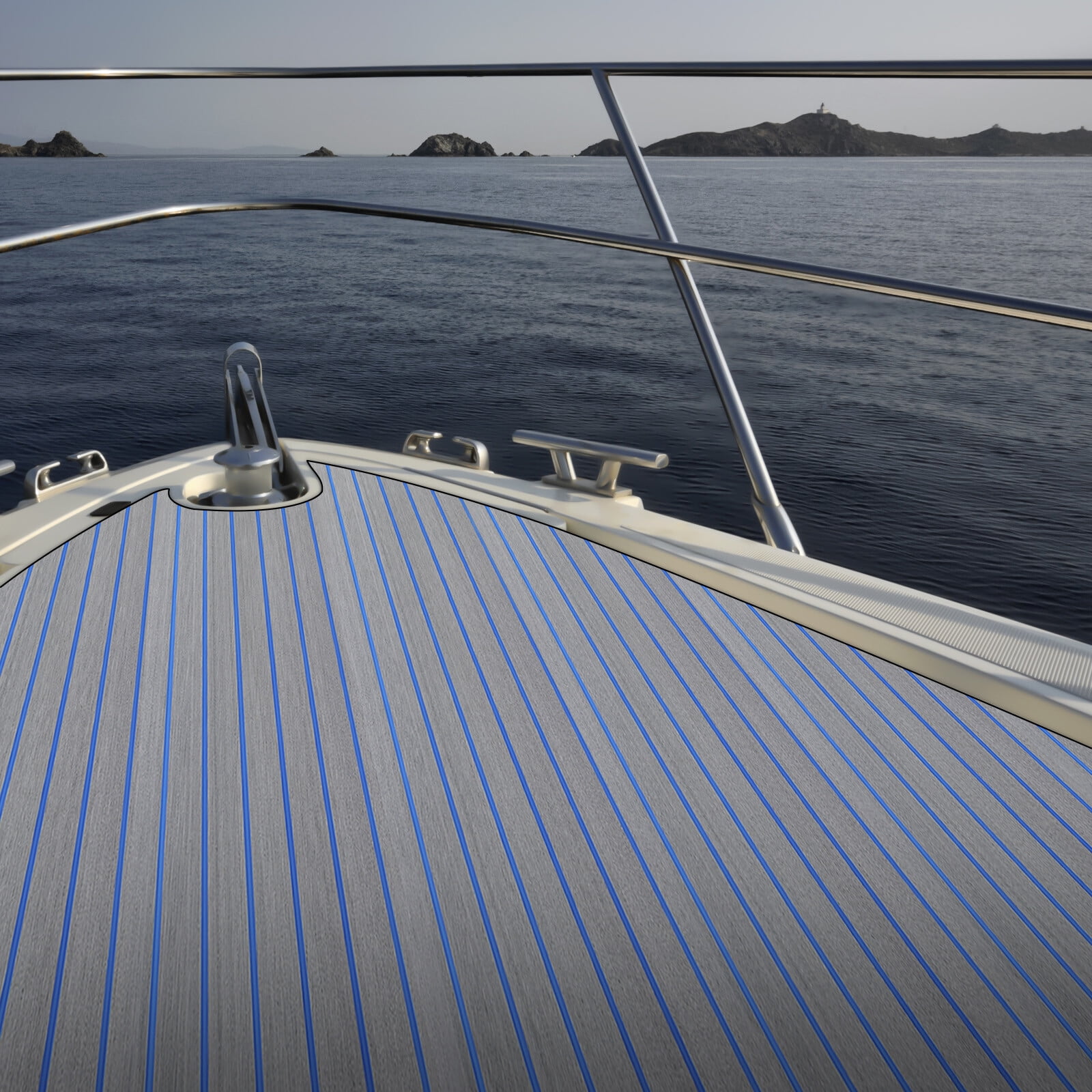 Boat Flooring EVA Foam Decking Sheet Faux Teak Marine Mat Marine Carpet Cooler Tops Seating Non-Slip Self-Adhesive Flooring Material for Motorboat RV Yacht Kayak Swimming Pool 95" x 24"