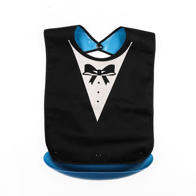Bib Waterproof Leak-Proof Adult Drooling Bib Stain-Resistant Printing Elderly Bib Drooling Towel