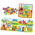 thumbnail image 2 of Juguete a juego de colores, tableros de clavijas de mosaico, actividades de juego, manualidades, 46 botones y 12 imágenes con clavijas para niños de Estilo D CUTICAT Tablero de mosaico, 2 of 8
