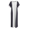 thumbnail image 4 of Bysome Women Dress Colorblock Short Sleeve Crew Neck Baggy Dresses Summer Cozy Soft Women Dresses Size XL Dark Purple, 4 of 4