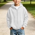 thumbnail image 2 of BLVB Boys Girls Zip up Hoodies Kids Long Sleeve Waffle Knit Sweatshirt Fall Trendy Clothes Teens Hooded Jackets(White,13-14 Years), 2 of 9