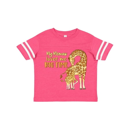 

Inktastic My Memaw Loves Me Big Time Cute Giraffe Family Gift Toddler Boy or Toddler Girl T-Shirt