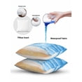 thumbnail image 6 of Outdoor Pillows Waterproof, Blue Beach Coastal Throw Pillows with Inserts Included, Summer Nautical Seaside Ocean Ombre Indoor Outdoor Decorative Lumbar Pillow for Bed/Couch/Patio 16"x16", 1Pcs, 6 of 8