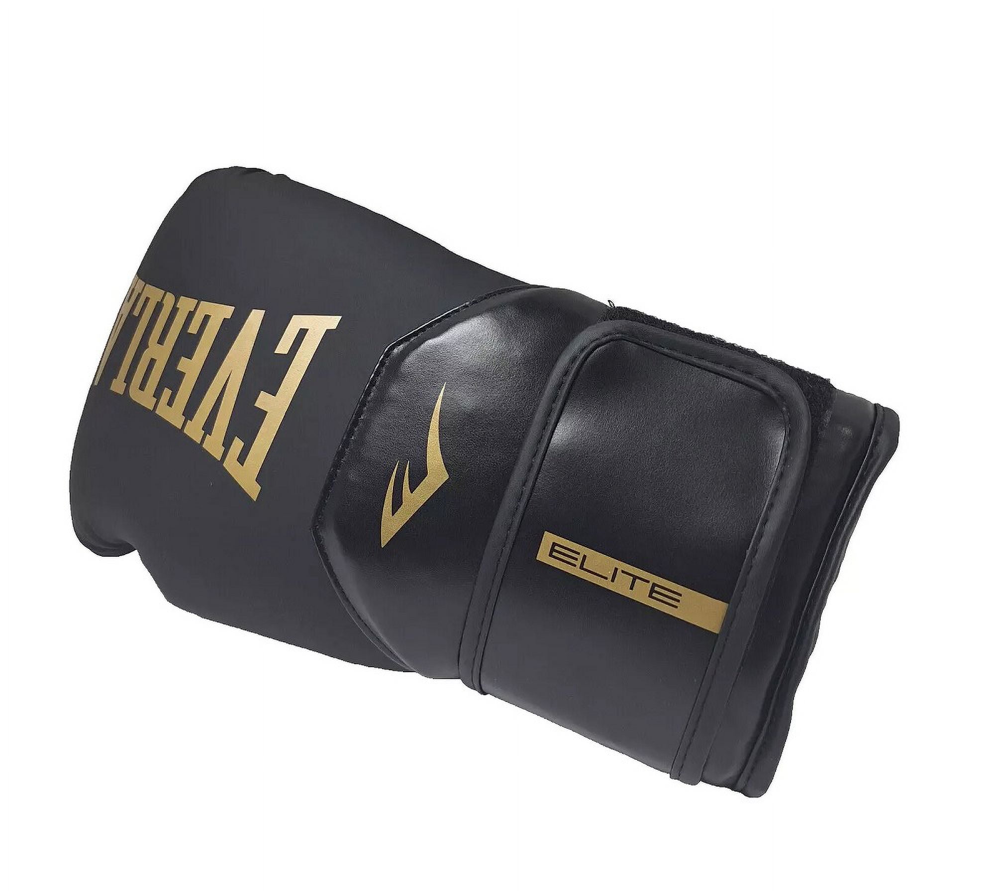 Everlast Elite 2 Boxing Gloves, Black/Gold 12 oz.