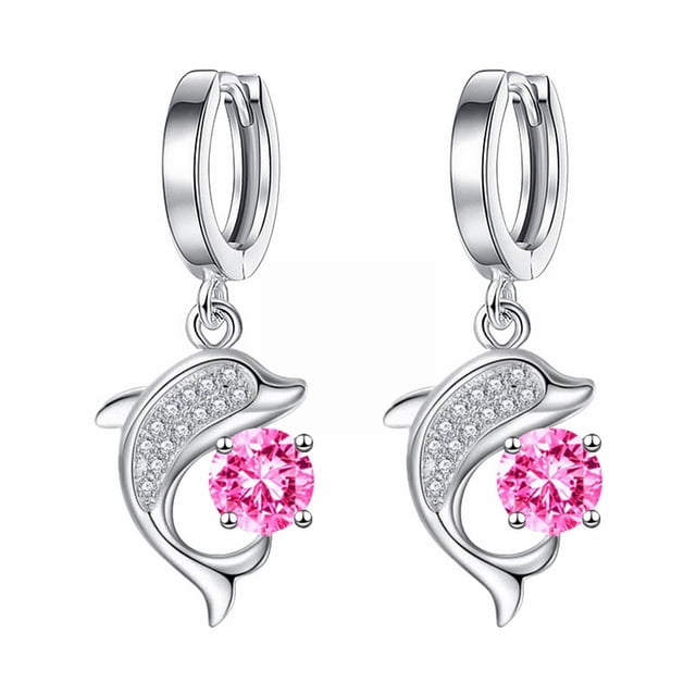 Pendientes Temperamento Femenino Pendientes de moda Pendientes en forma de corazón Pendientes de cobre blanco de la gota de agua Hebilla de oreja Pendientes de las mujeres de longitud media completa