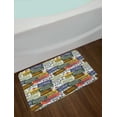 thumbnail image 2 of USA Bath Mat, Retro American Auto License Plates Utah America Rhode Island North Carolina Print, Plush Bathroom Decor Mat with Non Slip Backing, 29.5" X 17.5", Multicolor, by Ambesonne, 2 of 2