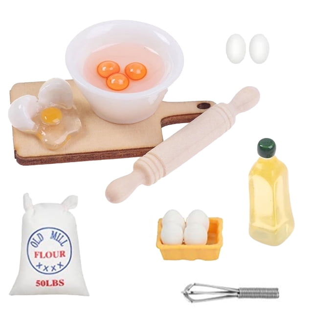 Mini Dollhouse Kitchen Furniture Sets 12 Scale Stuff Toys Accessories Ages 5-10 Kids Cooking Games