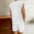 thumbnail image 6 of Mens Sets 2 Piece Outfits Shirt Fashion Summer Tracksuits Casual Set Sleeveless Tank and Shorts Set for Men, 6 of 7