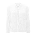 thumbnail image 4 of Lace Jackets for Women Hollow Out Full Zipper Long Sleeve Bomber Coats Ladies Trendy Solid Breathable Outerwear Jacket Fall, 4 of 7
