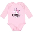 thumbnail image 3 of Inktastic Best Niece Ever Unicorn from Aunt Girls Long Sleeve Baby Bodysuit, 3 of 5