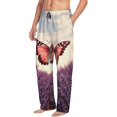 thumbnail image 6 of Fuzoiu Butterfly Over Lavender Print Men's Pajama Pants,Lounge Pants for Men,Lounge PJ Bottoms,Sleepwear Pants with Drawstring Pockets -Small, 6 of 6