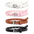 thumbnail image 4 of AWAYTR 4PCS Kids PU Leather Belts for Girls, Heart Shape Metal Buckle, Adjustable Hole Design, Cute Skinny Belt for Uniform Dress Jeans Casual Wear, 4 of 8