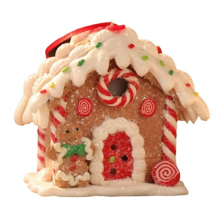 

Mini Christmas Pendant LED Light Glowing House Micro Landscape Winter Scene Gift Style D