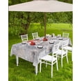 thumbnail image 4 of Fsddascl Grey Bunny Christmas Outdoor Tablecloth - 60x84 Inch Rectangle Dining Table Cover, Xmas Snowflake Waterproof Outdoor Table Cloth with Umbrella Hole & Zipper for Picnic/Patio/Party, 4 of 7