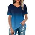 thumbnail image 2 of gbyLJF Womens Tees Short Sleeve Glitter Tops for Women Casual Tshirts for Women Undershirts for Women Blue M, 2 of 5