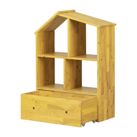 UPC: 0066311090000 | South Shore Sweedi  Scandinavian Bookcase with Storage Bin  Yellow