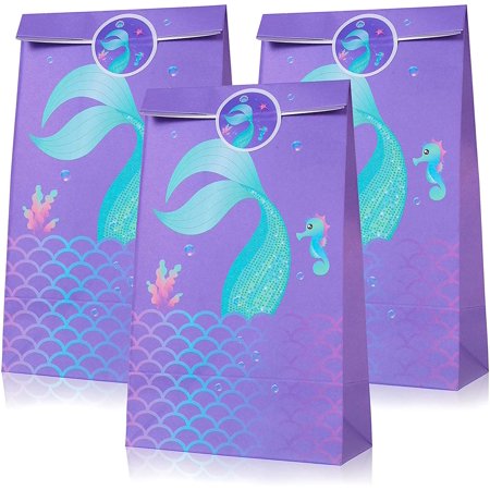 Mermaid Theme Party Decorations Gift Treat Bags Under The Sea Theme Favor Supplies Candy Goodie Bags For Girl S Birthday Party And Baby Shower 12pcs Walmart Canada