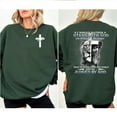 thumbnail image 2 of “Stand With God” Christian Sweatshirt – Bold Lion & Cross Pullover for Women of Faith, Courage & Spiritual Power, 2 of 6