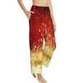 thumbnail image 2 of Xecao Red Gold Glitter Women's Straight Lounge Pajama Pants: The Epitome of Relaxed Sleepwear, 2 of 9