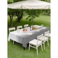 thumbnail image 5 of Outdoor Tablecloth with Umbrella Hole, Grey Ombre Spillproof Waterproof Outdoor Table Cover, Summer Minimalist Ocean Waves Patio Tablecloths for Party Picnic Camping, Rectangle 52"x70", 5 of 9