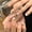Leopard print French, variant on Silver Glitter Press on Nails French Tip Fake Nails Medium Almond False Nail with Rhinestone Design Nude Glossy Artificial Acrylic Full Cover Diamond Glue on Nail for Women Christmas Manicure 24Pcs