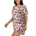 thumbnail image 2 of Picia Rocket Pattern Pajamas Sets for Women Soft Short-Sleeved Pjs with Lounge Shorts Two Piece Sleepwear-Small, 2 of 9