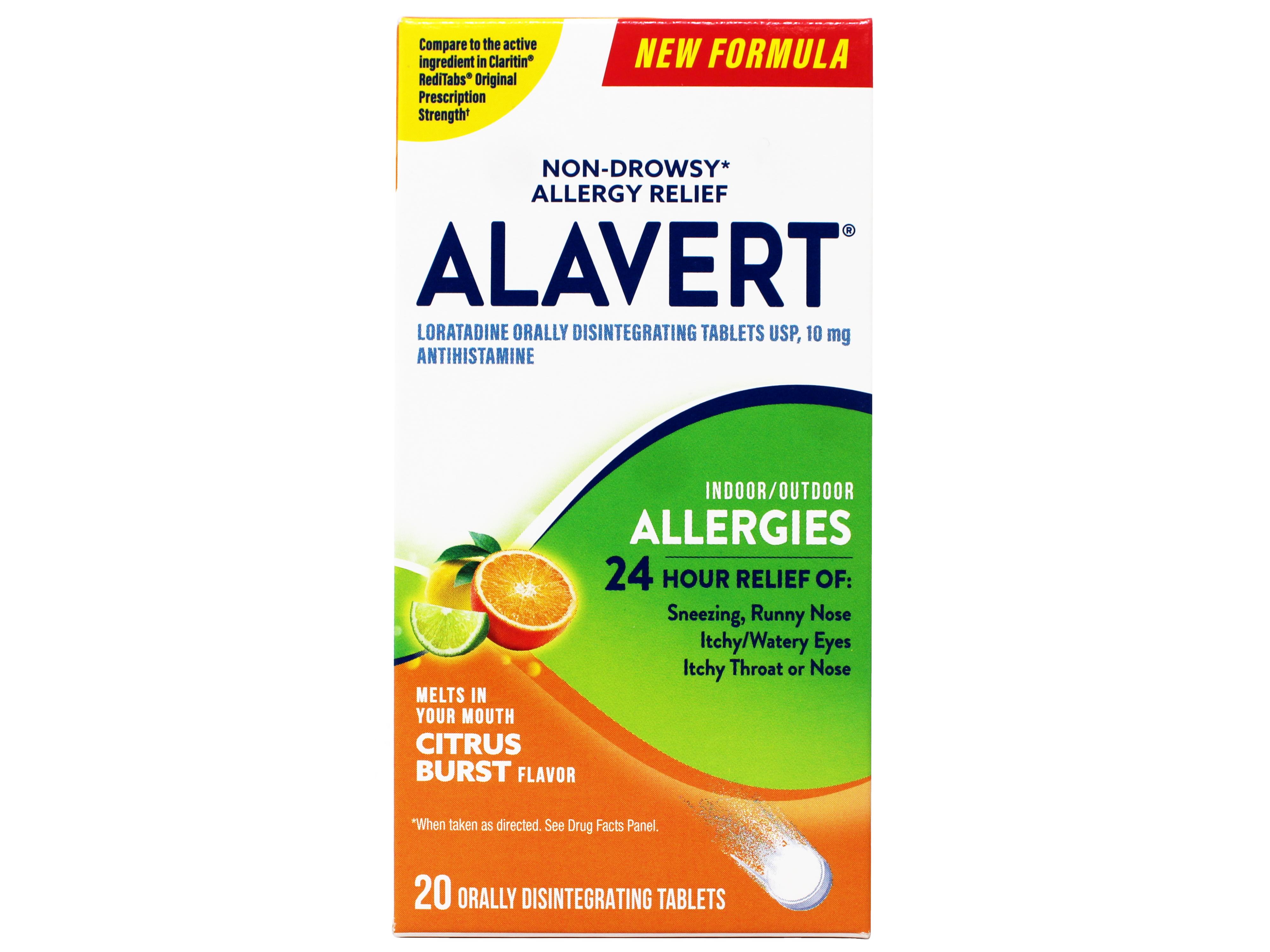 Alavert Alavert 24 Hour Orally Disintegrating Tablets Citrus Burst, Citrus Burst 20 tabs (Pack of 3)