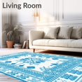 thumbnail image 2 of ODIKA 6' x 9' Machine Washable Non-Slip Area Rug, Geometric Snowflake High Traffic Rug, White, 102030, 2 of 7