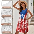 thumbnail image 6 of Garronmavis Puerto Rico Flag Matching Couple Outfits Short Sleeve Shirt for Men Size 4XL and Womens Casual Dress Patchwork Ruffles Sleeveless Sundresses, 6 of 7