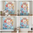 thumbnail image 6 of Summer Nautical Sheer Curtains 72 Inches Long, Ocean Beach Waves Marine Starfish Coral Shell Light Filering Curtains, Breathable Simi Curtain Privacy Drapes for Living Room Bedroom Window Treatment, 6 of 7