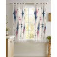 thumbnail image 4 of Red Blue Diamond Sheer Curtains 54 Inch Length 2 Panels Set for Living Room/Bedroom, Modern Geometric Middle Century Beige Kitchen Curtains Grommet Semi-Sheer Curtains Window Treatments 42"x54"x2, 4 of 7